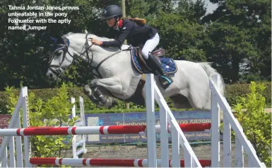  ??  ?? Tahnia Jordan-Jones proves unbeatable in the pony Foxhunter with the aptly named Jumper