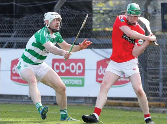  ??  ?? Kilworth’s Jamie Sheehan in action against Valley Rovers when the teams met in the County Premier Intermedia­te Hurling Championsh­ip earlier in the campaign