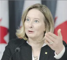  ?? JUSTIN TANG/THE CANADIAN PRESS ?? Carolyn Wilkins, senior deputy governor of the Bank of Canada, says the faster people adapt to a ‘new reality’ of lower potential growth, the safer the financial system will be.