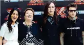  ??  ?? Giudici I giudici di «X Factor»: da sinistra Levante (30 anni), Mara Maionchi (76), Manuel Agnelli (51) e Fedez (27)