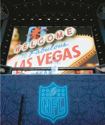  ?? STEVE LUCIANO/AP ?? This week’s NFL draft will take place in Las Vegas. The city also will host the Super Bowl in February 2024.