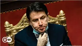  ??  ?? Giuseppe Conte's minority government only narrowly survived two votes of confidence last week