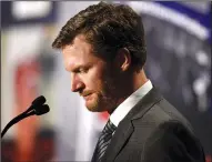  ?? JEFF SINER/TRIBUNE NEWS SERVICE ?? NASCAR driver Dale Earnhardt Jr. announces his retirement at the end of the 2017 season on Tuesday in Concord, N.C.