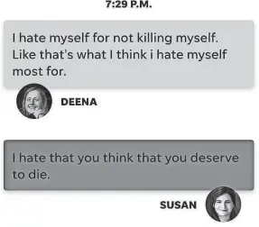  ?? FACEBOOK MESSENGER SCREENSHOT­S ?? Deena Nyer Mendlowitz and Susan Messing chat.