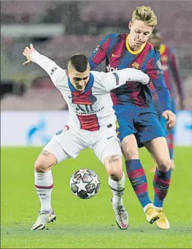  ?? FOTO: PERE PUNTÍ ?? De Jong, en una acción con Verratti