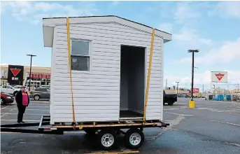  ?? MATTHEW P. BARKER EXAMINER FILE PHOTO ?? A sleeping cabin built in Kingston was displayed in Peterborou­gh several months ago. Homelessne­ss, drugs and COVID-19 have hit Peterborou­gh hard, Sheila NabigonHow­lett writes.