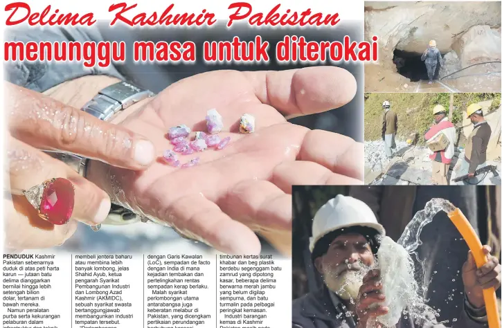  ?? — Gambar AFP ?? CARA PURBA: Seorang buruh tua mencuci seketul batu di luar lombong di Chitta Katha di Lembah Hulu Neelum di Kashmir Pakistan.