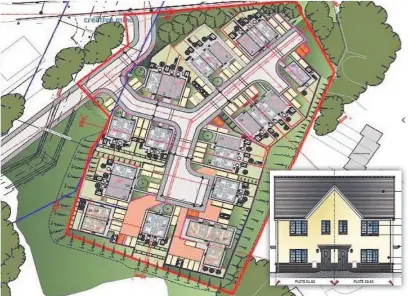  ??  ?? The proposed site layout of some of the Hafod Housing Associatio­n and Jehu new homes in Bridgend