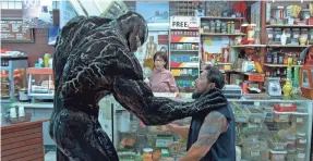  ?? SONY PICTURES ?? Tom Hardy doesn't think Venom is a superhero or a villain. “He’s an alien that’s living rent-free in a human being.”