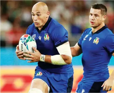  ??  ?? Farewell to a legend: Sergio Parisse will sign off from Italy duty at the end of the Six Nations