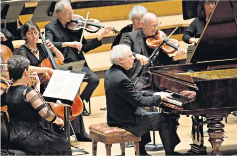  ??  ?? Lordly: András Schiff and the Orchestra of the Age of Enlightenm­ent at the Royal Festival Hall