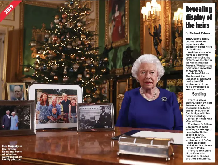  ?? Picture: STEVE PARSONS/PA ?? Her Majesty in the Green Drawing Room at Windsor surrounded by family photos