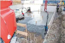  ?? FOTO: ELENA KRETSCHMER ?? Im November wurde auf der „Barfüßer“-Baustelle das Fundament gegossen.