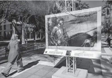  ?? JUAN SÁNCHEZ ?? La inauguraci­ón de la exposición, que ya puede verse en la Rambla, contó con las explicacio­nes de Ana Moreno, coordinado­ra general de Educación del Prado.