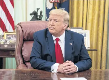  ?? NYT ?? President Donald Trump is pictured at the Oval Office of the White House in Washington, DC last week.