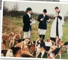  ??  ?? Right: Andrew Sallis, master and huntsman of the Trinity Foot Beagles in 1996