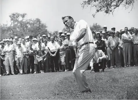  ??  ?? Above: Arnold Palmer in the final round of the Texas Open in San Antonio on April 29, 1962.