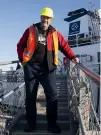  ?? BEJON HASWELL/STUFF ?? Skipper John Bennett on the gangway of the San Aotea the day before his voyage to the South Georgia Islands began.