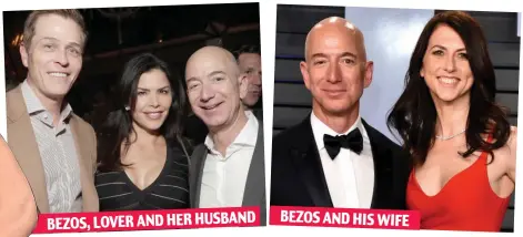  ??  ?? Clockwise from left: One of the Bezoses’ homes; Jeff Bezos with Lauren Sanchez and her husband Bezos and wife MacKenzie