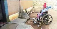  ?? Picture: Isaac Mofokeng ?? Mampe Ramaele is stranded in her home in Boipatong because her wheelchair gets stuck in sewage overflows.