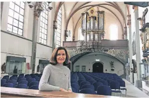  ?? ARCHIVFOTO: SENF ?? Ute Gremmel-Geuchen ist seit dem Jahr 2000 Titularorg­anistin an der 1752 von Ludwig König erbauten Orgel der Paterskirc­he.