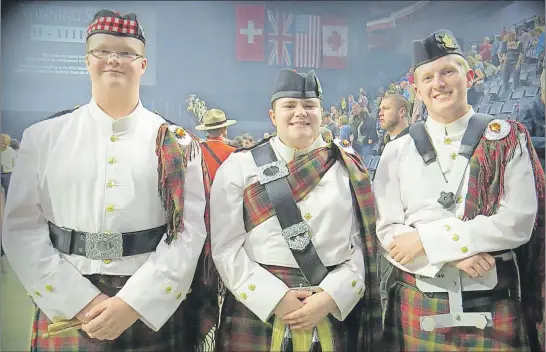  ?? SUBMITTED ?? Keigan Smith, Madison Chace and Daniel Ross are three local cadets who had the opportunit­y to perform in the Royal Nova Scotia Internatio­nal Tattoo in Halifax.