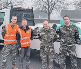  ?? ?? DOING THEIR PART - Lynch Camp members helping to clear the locality of litter include Pte Damien Barry, Pte John McCarthy, Pte Brian Murtagh and CQMS Declan Clifford.