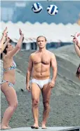  ??  ?? Body beautiful: actor Jude Law shows off his physique in TV drama The New Pope