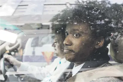  ?? Picture: AFP ?? ON BAIL. Duduzane Zuma, son of former South African president Jacob Zuma, is driven away from court yesterday.