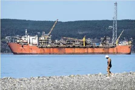  ?? KEITH GOSSE ?? The Terra Nova floating production vessel. The energy project off Newfoundla­nd is expected to return to operation next year.