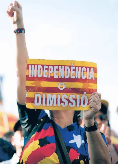  ?? EFE ?? Manifestac­ión a favor de la independen­cia de Cataluña
