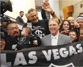  ??  ?? Raiders owner Mark Davis must get three- fourths approval by team owners to move to Las Vegas. The vote is expected to take place March 26- 29.
| AP