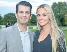  ?? GETTY IMAGES FILES ?? Donald Trump Jr. and Vanessa Trump are seen on Sept. 21, 2017. Vanessa Trump was taken to hospital on Monday after opening a letter containing a white powder, which was later found not to be dangerous.