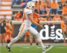  ?? STAFF PHOTO BY ROBIN RUDD ?? Trevor Daniel enters his senior season at Tennessee with a chance to finish as the Vols’ career leader in punting average. He has averaged 45.1 yards in two seasons.