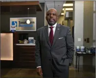  ?? (Arkansas Democrat-Gazette/Stephen Swofford) ?? Darrin Williams, chief executive officer of Southern Bancorp, poses outside a new bank branch on 12th Street.