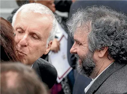 ?? PHOTO: KEVIN STENT/FAIRFAX NZ ?? James Cameron and Sir Peter Jackson are tight-lipped on their latest business venture together.