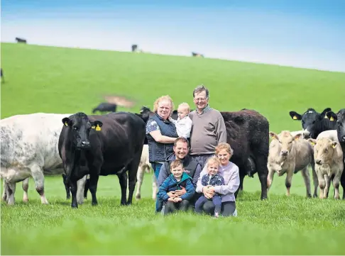  ?? ?? PAST WINNER: The Hair family of Drumbredda­n Farm won the 2021 AgriScot Scotch Beef Farm of the Year Award.