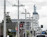  ?? DAVID UNWIN/STUFF ?? The overhead power lines on Main St, Palmerston North, will be removed today.