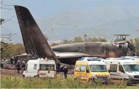  ?? ANIS BELGHOUL/AP ?? Algeria is investigat­ing the crash of an Ilyushin Il-76 aircraft, which went down near a military base soon after takeoff Wednesday.