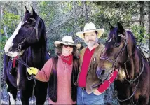  ??  ?? Hollis Wayne and her husband, Beaux Graham, run the Happy Horse Hotel out of their Bastrop County home, a place for travelers to hitch their horses for the night and ride the dusty trails by day.