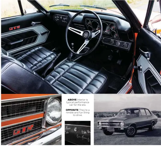 ??  ?? ABOVE Interior is typical performanc­e car for the era.
OPPOSITE They’re a nimble and fun thing to drive.