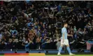  ?? Tom Jenkins/The Guardian ?? Manchester City fans do the Poznan as Real Madrid are put to the sword. Photograph: