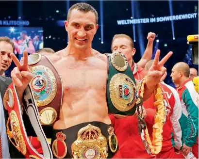  ?? AP file ?? Wladimir Klitschko announces his retirement after a nine-and-a-half year reign as heavyweigh­t champion. —