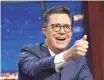  ?? RICHARD BOETH, CBS ?? Stephen Colbert’s Late Show jumped to the top of the late night ratings.