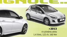  ??  ?? Peugeot 308 >2018 3-cylindres turbo 1,2 litres, 130 ch, 230 Nm