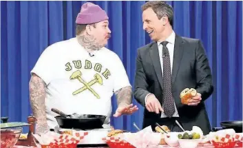  ?? INSTAGRAM PHOTO ?? Matty Matheson, chef and star of Viceland’s It’s Suppertime, made his U.S. network debut on Wednesday night, as a guest on Late Night with Seth Meyers.