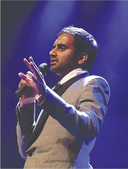  ??  ?? Aziz Ansari, known for his feminist standup material, faced an allegation of sexual misconduct in early 2018.