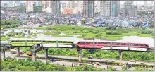  ??  ?? The project was first stalled over pending approvals from the commission­er of railway safety and the state govt. Then, the MMRDA failed to get a bidder to undertake operations and maintenanc­e of this elevated corridor, so it decided to take over the operations itself