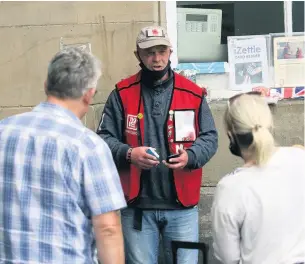  ??  ?? ■ Big Issue seller Earl Charlton outside Central Station, Newcastle, and below