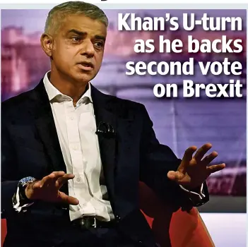  ??  ?? Facing backlash: Sadiq Khan appearing on the Andrew Marr show yesterday
